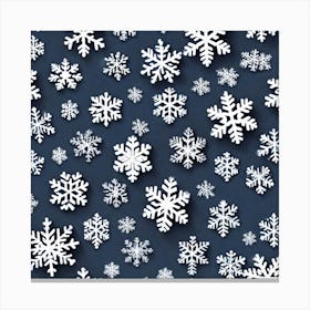 Snowflakes On A Blue Background 1 Canvas Print