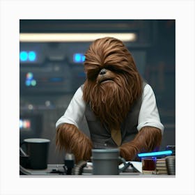 Chewbacca At The Office Canvas Print