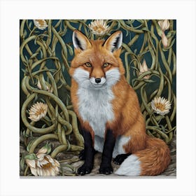 Fox In The Water 1 Canvas Print