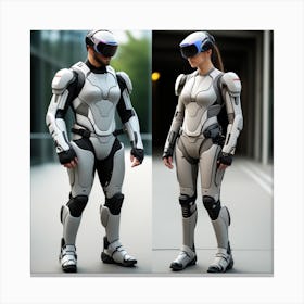 Futuristic Woman In Futuristic Suit 5 Canvas Print