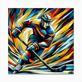 Hockey Player In Action Canvas Print