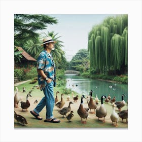 Ducks in a row Canvas Print