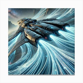 A High Tech Sci Fi Scene Showing The Nautilus Stea Canvas Print