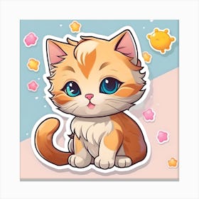 Cute Kitten Sticker Canvas Print