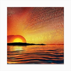 Sunset Over The Ocean By Person 1 Canvas Print