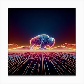 Neon Bison Canvas Print