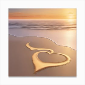 Heart In The Sand 1 Canvas Print