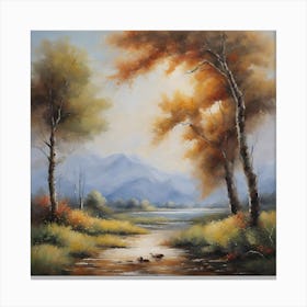 Autumn By The River 1 Canvas Print