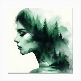 Girl In The Forest Canvas Print