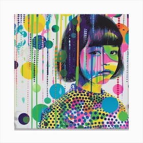 Girl With Dots Canvas Print