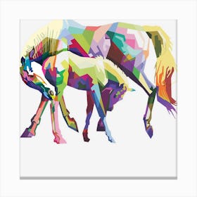 Horses In Love Colorful Horse Pop Art Style Canvas Print