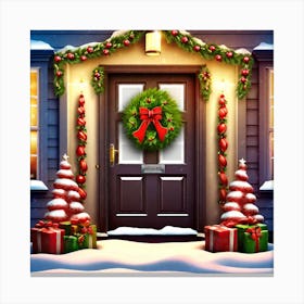 Christmas Door 41 Canvas Print