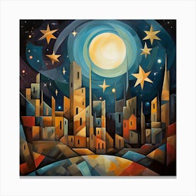 Night Time Cubism Canvas Print