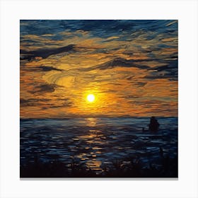 Sunset Over The Ocean Canvas Print