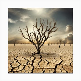 Dry Tree In The Desert Canvas Print