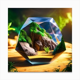 3d Rendering Of A Glass Ball Canvas Print