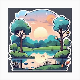 Cartoon Landscape 17 Canvas Print