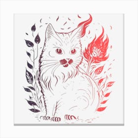 Cat With Flames Canvas Print