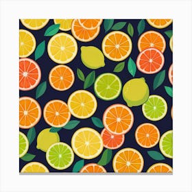 Oranges And Lemons Seamless Pattern Canvas Print