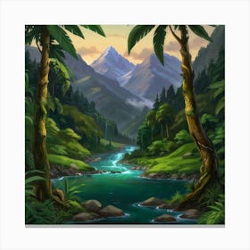 River In The Jungle Canvas Print