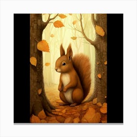 Squirrel In The Woods Canvas Print