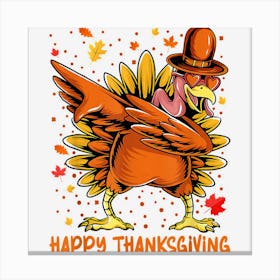 Happy Thanksgiving Dabbing Turkey Day Pilgrim Men Kids Canvas Print