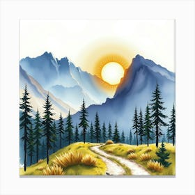 Watercolor Landscape 1 Canvas Print