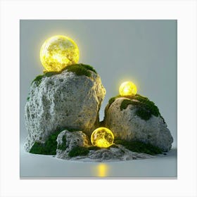 Three Glowing Spheres Canvas Print