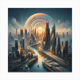 Futuristic Cityscape Canvas Print