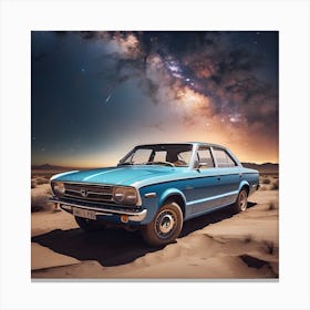 A Car Flaying In The Galaxy A54 1 Canvas Print