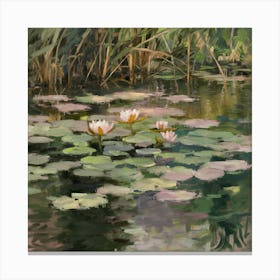 Water Lilies Setting Sun, Claude Monet 7 Canvas Print