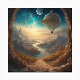Dreamscapes, artwork that takes viewers on a whimsical journey through a surreal world. Art style_Imagine V4. Canvas Print