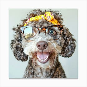 Dog With Glasses 60 Canvas Print