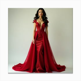 Red Evening Gown Canvas Print