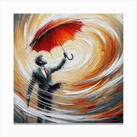 Man With Umbrella Canvas Print
