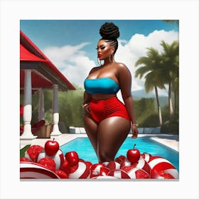 Woman In A Bikini Canvas Print