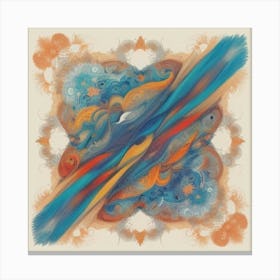 Blue And Orange Painting Canvas Print