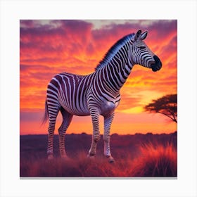 Sunset Zebra Canvas Print