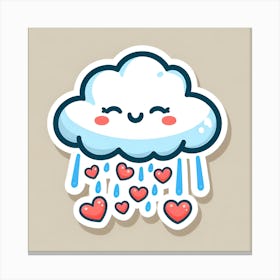 Cloud With Hearts Canvas Print