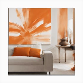 Orange Abstract Painting Canvas Print