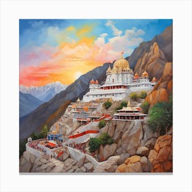 Hindu Temple At Sunset Canvas Print