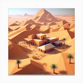 3d Desert Scene Canvas Print