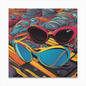 New Poster For Ray Ban Speed, In The Style Of Psychedelic Figuration, Eiko Ojala, Ian Davenport, Sci (1) Canvas Print