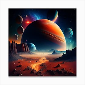 Planets In Space 1 Canvas Print