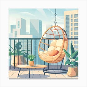 Balcony With Hanging Chair 8 Canvas Print
