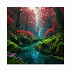 Waterfall In The Forest 1 Canvas Print