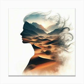 Portrait Of A Woman In The Desert 3 Canvas Print