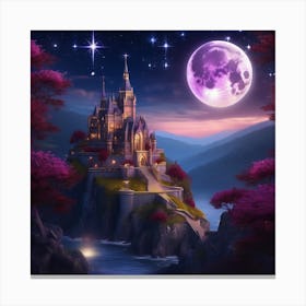 Castle In The Moonlight 2 Canvas Print