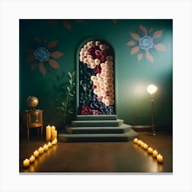 Floral Wedding Backdrop 1 Canvas Print