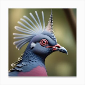 National Geographic Realistic Illustration Victoria Crowned Pigeon Goura Victoria Close Up 0 Canvas Print